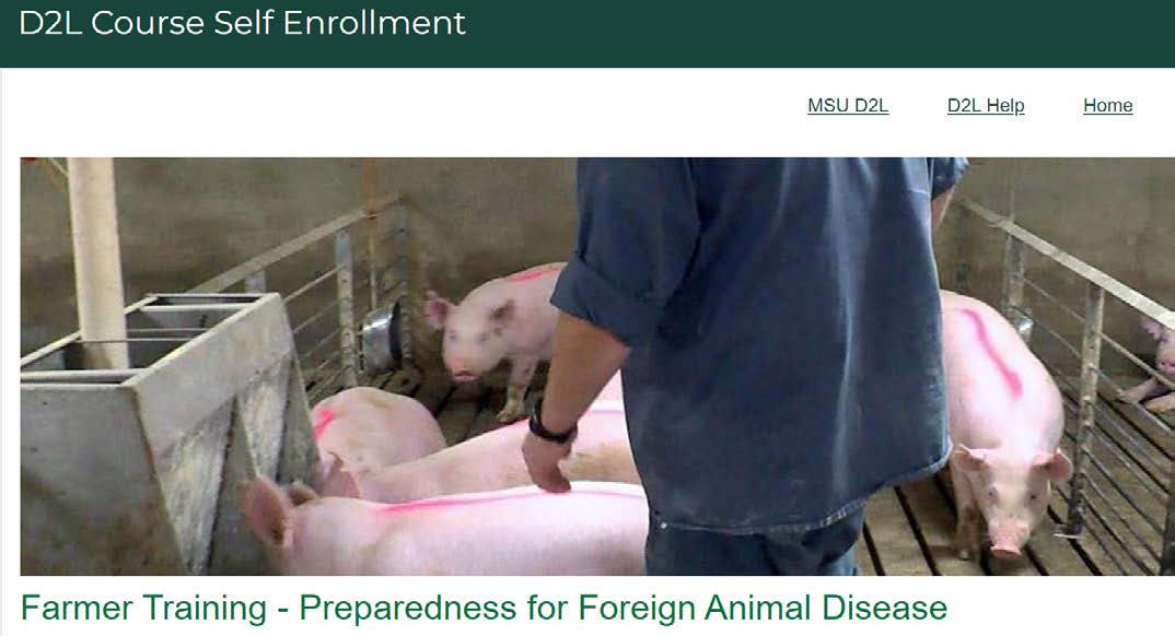 Screenshot of an online training module.